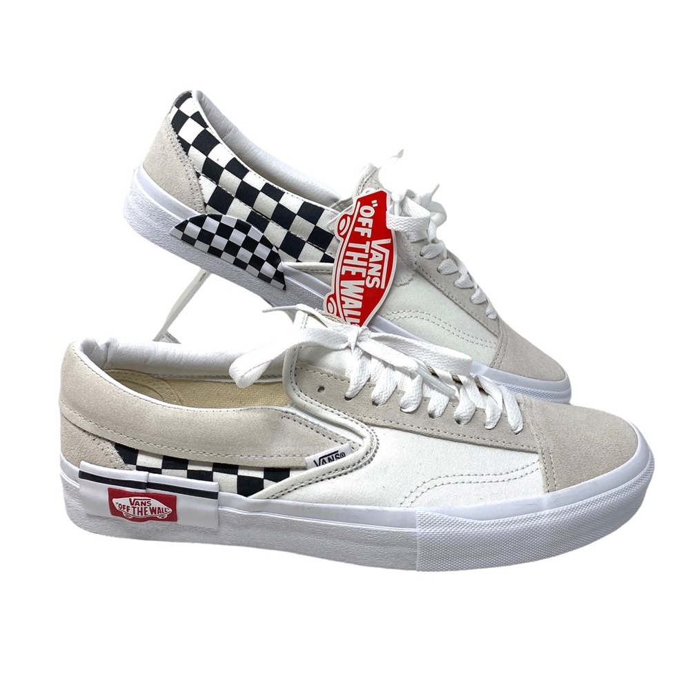 VANS Slip On Cream Check Sneakers Canvas Suede Shoes Skate Men Custom ALSU01255 - Picture 7 of 12
